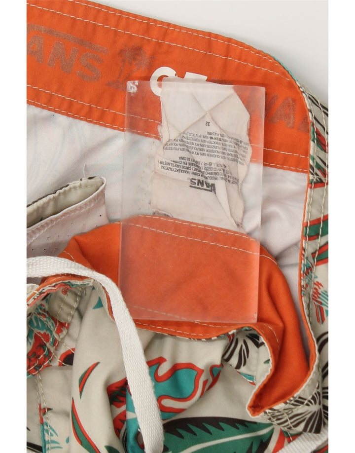 Pantaloni scurți de înot Vans pentru bărbați, poliester floral alb mediu