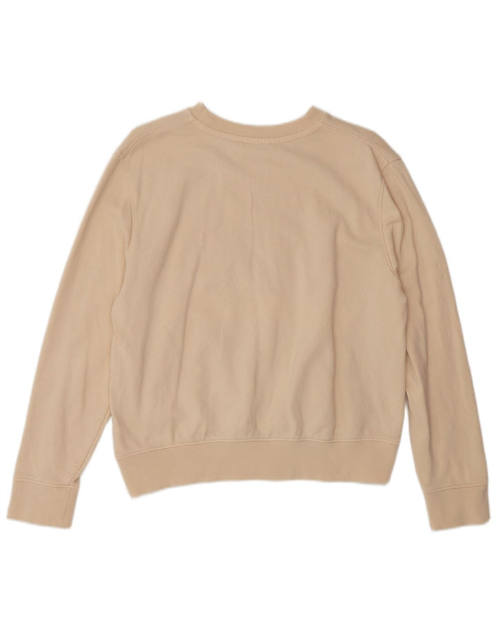 Calvin Klein Pulover supradimensionat cu grafic pentru femei UK 10 Mic Bej