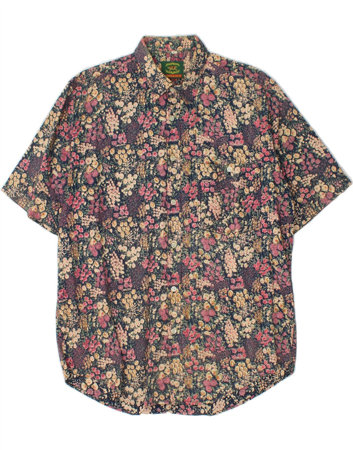 HARRIS DE LUCA Mens Short Sleeve Shirt Large Multicoloured Floral Vintage HARRIS de LUCA and Second-Hand HARRIS de LUCA from Messina Hembry 