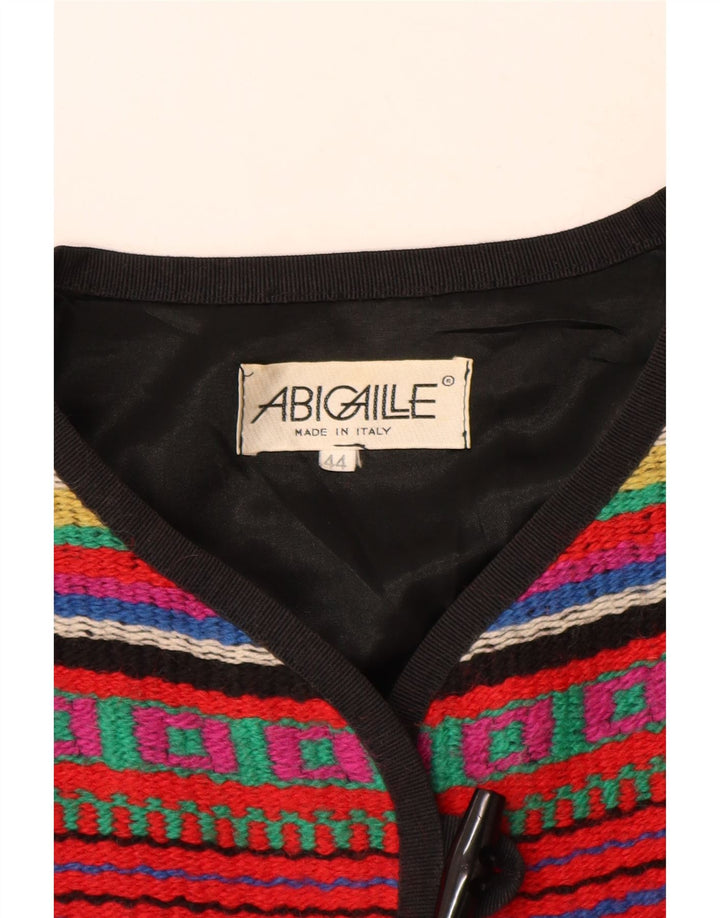 Jachetă vintage supradimensionată pentru femei IT 44 Medium Multicolor Geometric