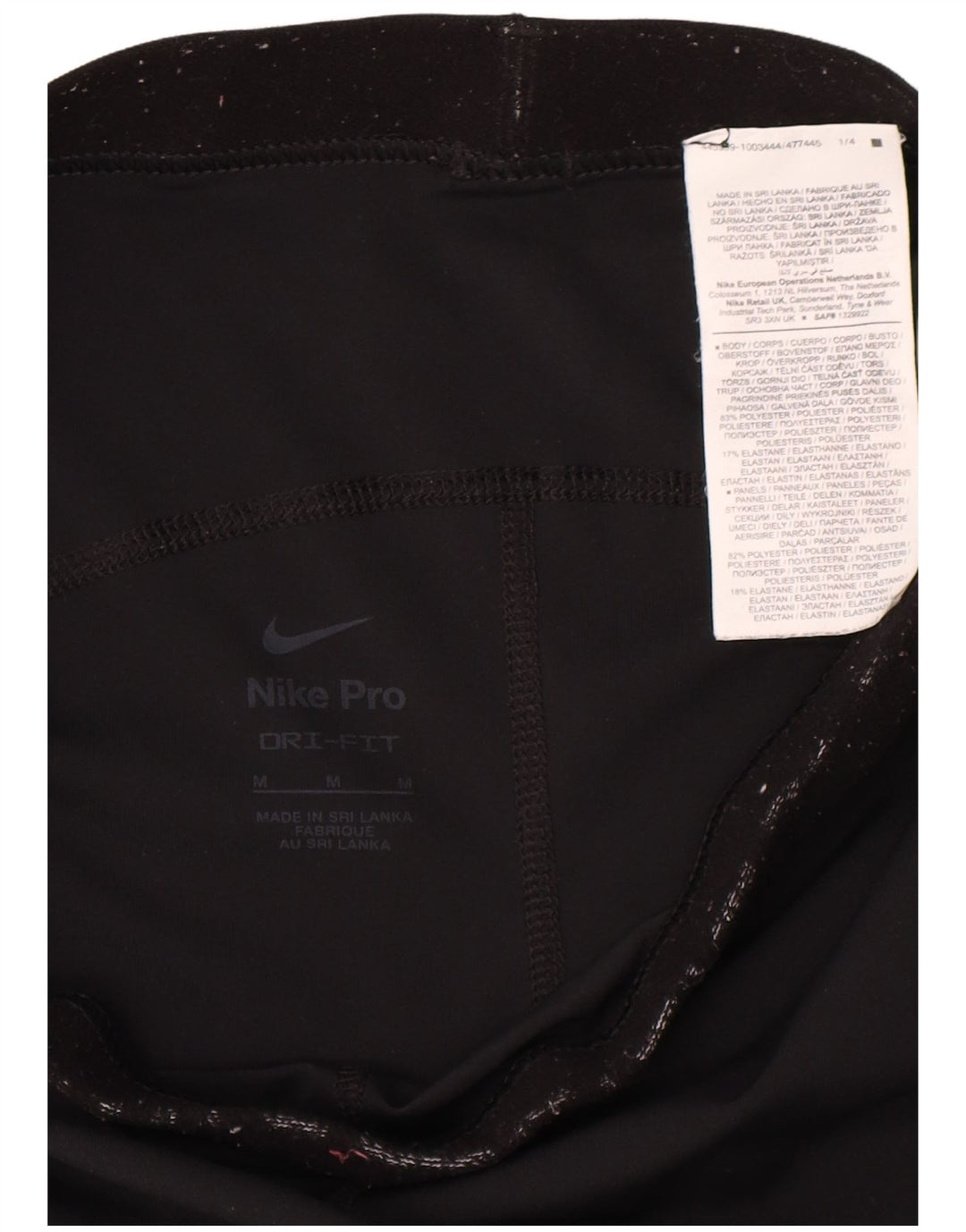 Leggings Nike Dri Fit Graphic pentru femei UK 12 Poliester mediu negru