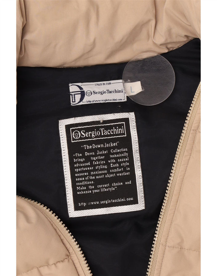 Gilet căptușit pentru bărbați Sergio Tacchini UK 40 Large Beige