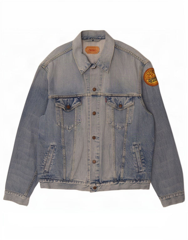 Jachetă Levi's Acid Wash Graphic Denim UK 42 XL Bumbac albastru
