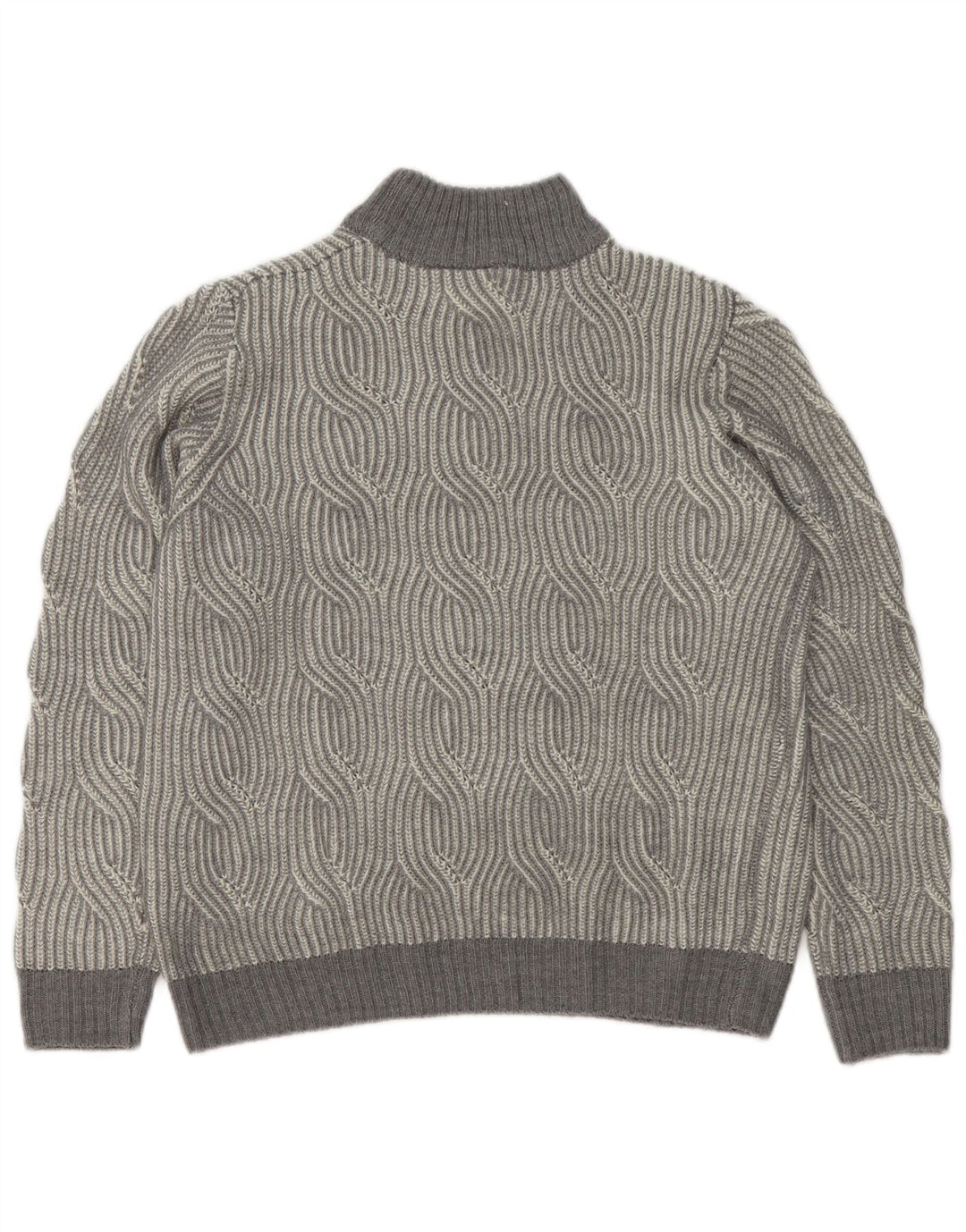 Pulover vintage cu gât țestoasă pentru bărbați UK 40/42 Medium Gri Geometric