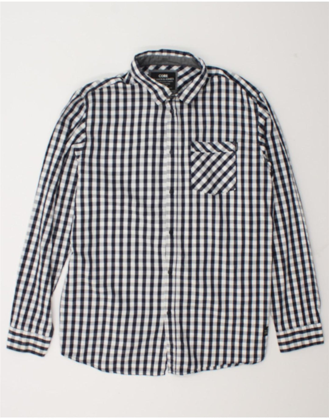 Cămașă Jack & Jones pentru bărbați 2XL, bumbac vichy, albastru bleumarin