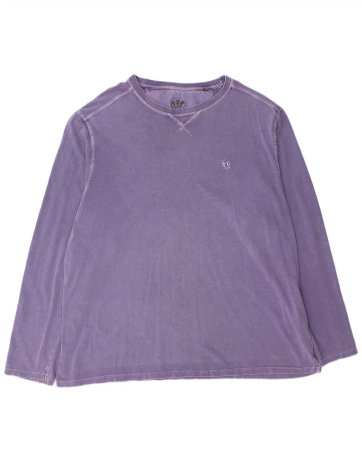 Top pentru bărbați Fat Face cu mânecă lungă 2XL, mov, bumbac