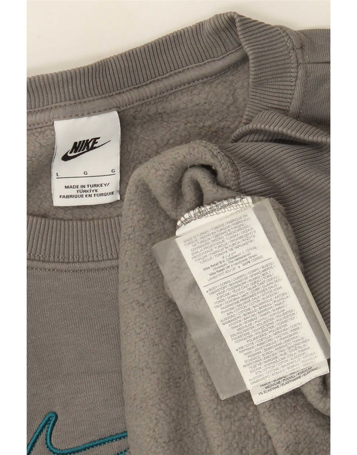 Hanorac Nike pentru bărbați, cu tăiere lejeră, pulover mare, gri, bumbac
