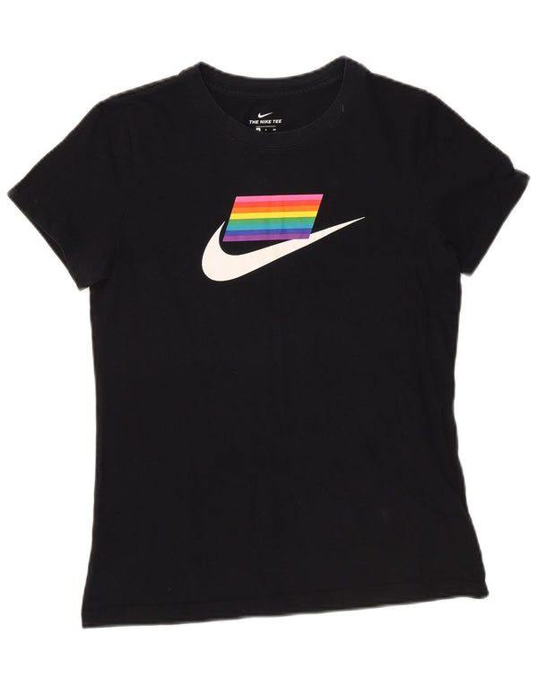 Tricou grafic Nike pentru femei Top UK 10 Small Black Bumbac