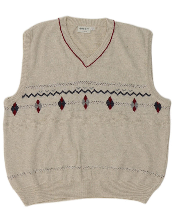 Vesta pentru bărbați Canda Tank Top Mare Bej Argyle/Diamond Bumbac