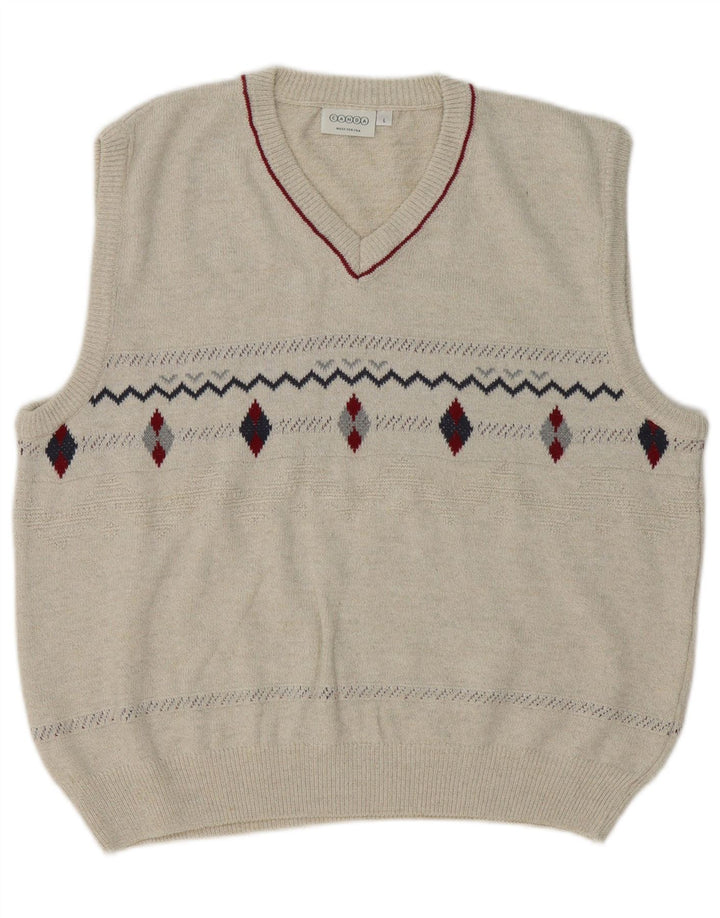 Vesta pentru bărbați Canda Tank Top Mare Bej Argyle/Diamond Bumbac