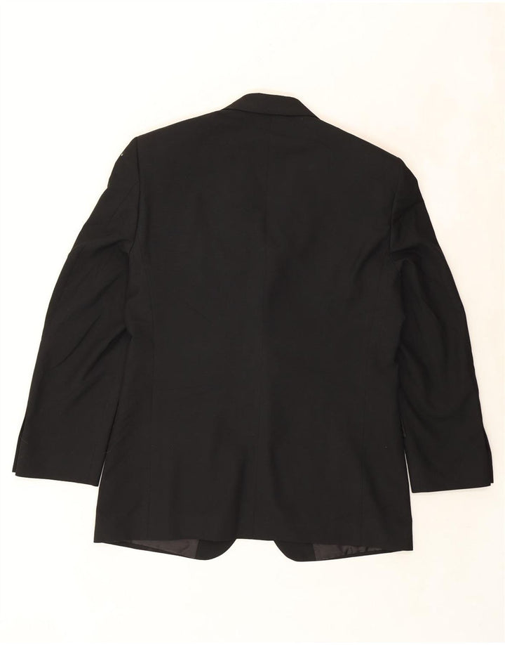 MARKS & SPENCER Mens 2 Button Blazer Jacket UK 40 Large Black Polyester Vintage Marks & Spencer and Second-Hand Marks & Spencer from Messina Hembry 