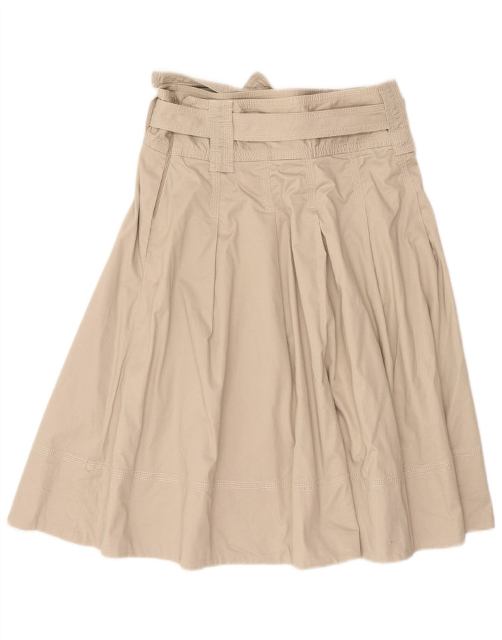 Fustă A-Line plisată pentru femei Zara Medium W28 Bej Bumbac