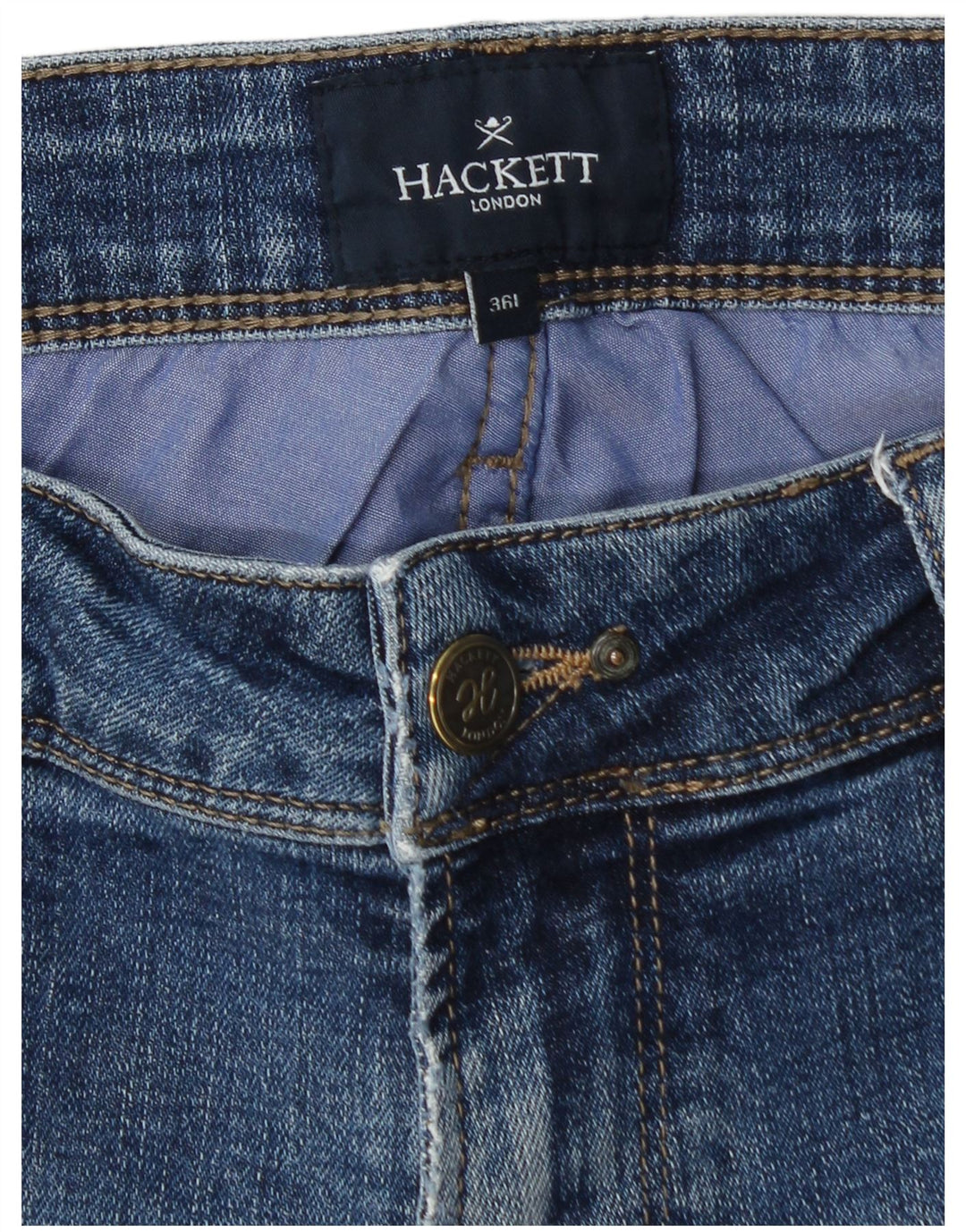 Blugi subțiri pentru bărbați Hackett W36 L33 Bumbac albastru