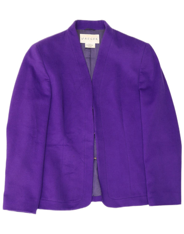 Jaeger Blazer pentru femei UK 14 Lână mov mare
