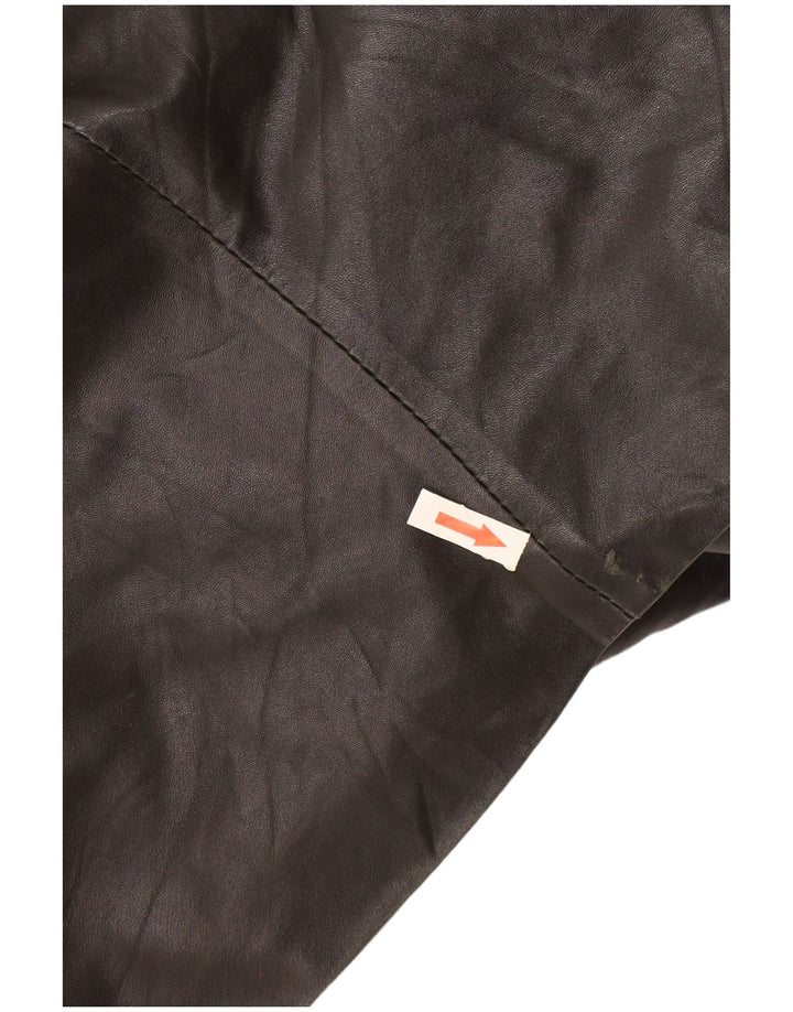 Palton de piele vintage pentru femei UK 16 mare negru