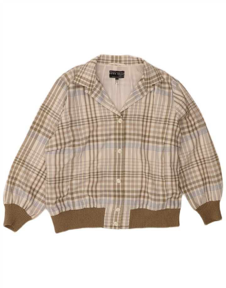 Bomber Vintage pentru femei IT 44 Poliester cu carouri verde mediu