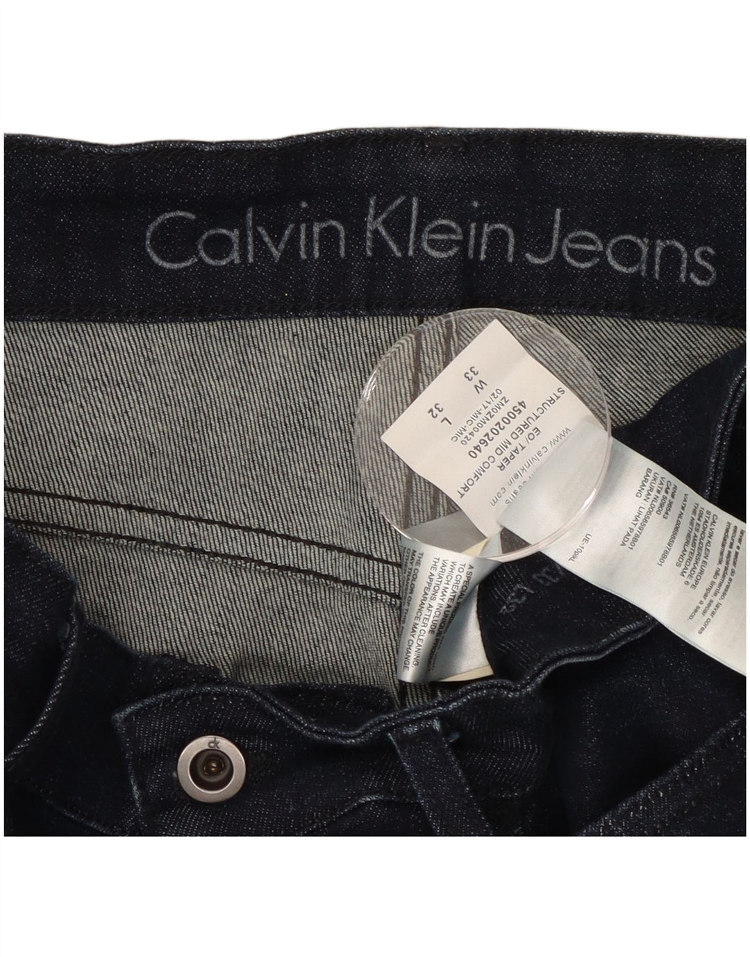 Blugi slim pentru bărbați CALVIN KLEIN W33 L32 bumbac bleumarin