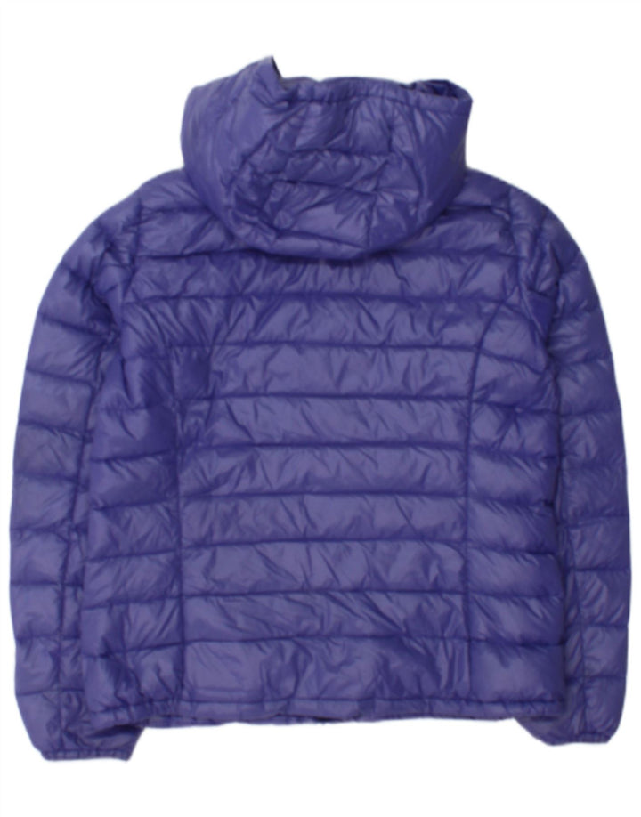 Jachetă căptușită cu glugă Benetton pentru femei UK 14 mare violet