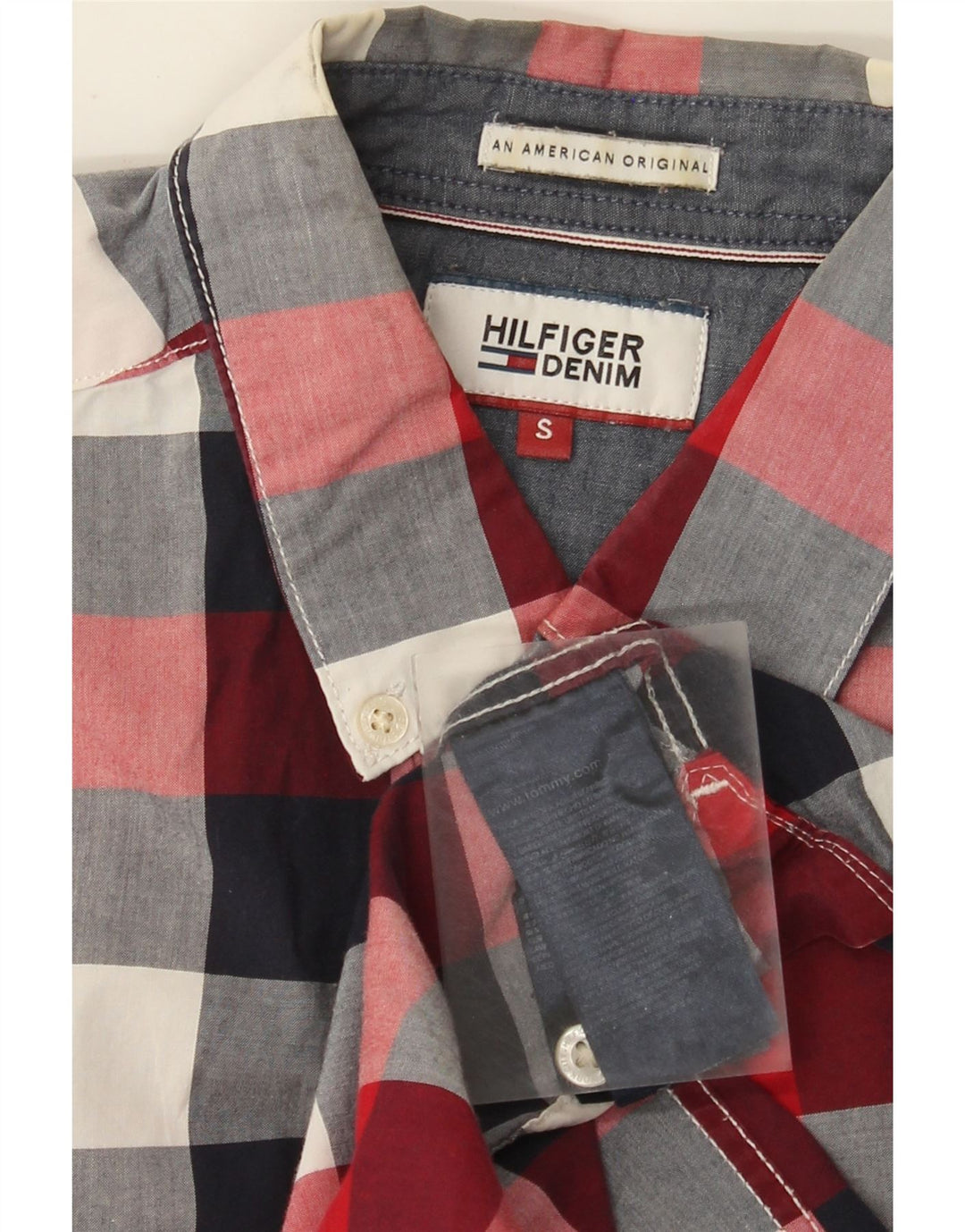 Cămașă pentru bărbați Tommy Hilfiger, bumbac cu carouri multicolore mici