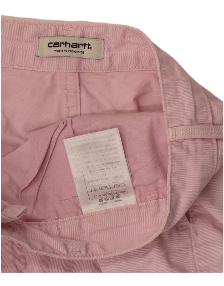 CARHARTT Womens Straight Cargo Trousers W25 L29 Pink Cotton