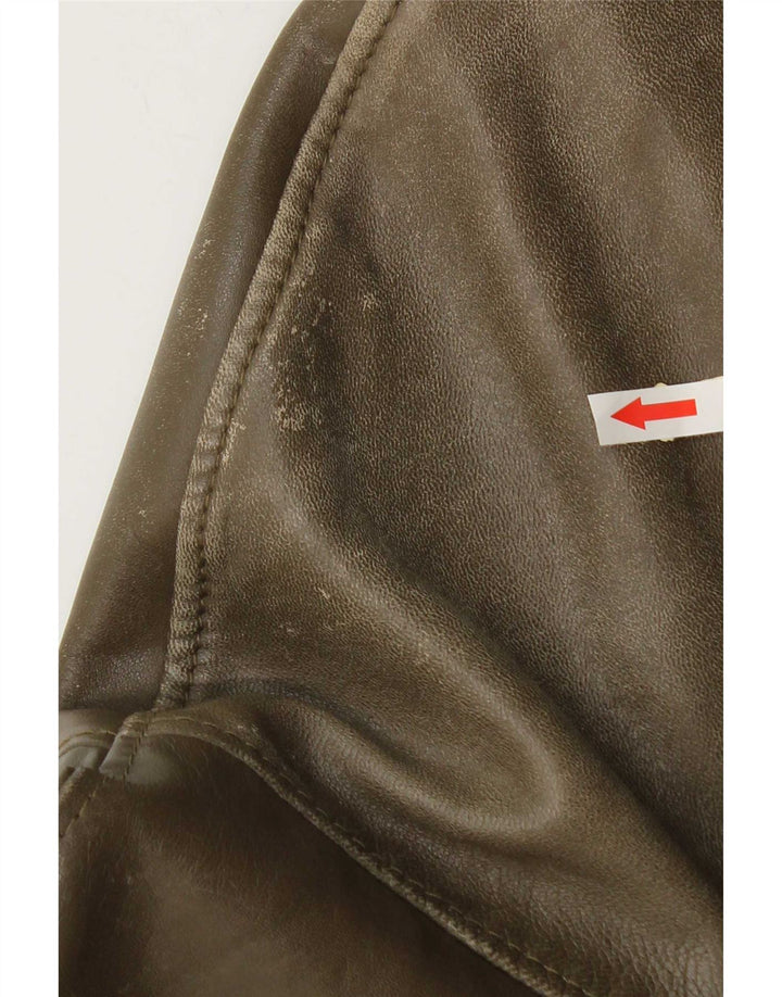 Jachetă Bomber din piele vintage pentru bărbați UK 38 Medium Khaki