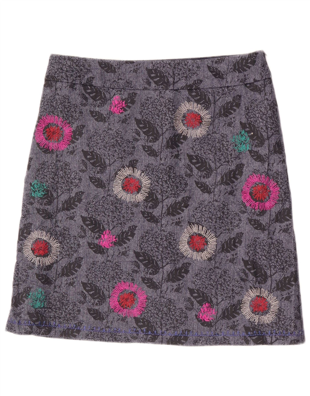 Fusta dreaptă pentru femei White Stuff UK 12 Medium W31 Gri Floral Poliester