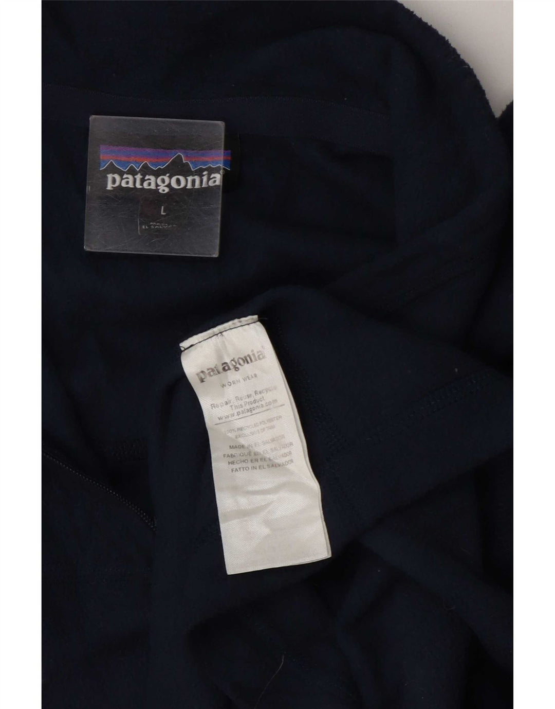 Pulover pentru bărbați Patagonia, cu fermoar și gât, poliester mare, albastru