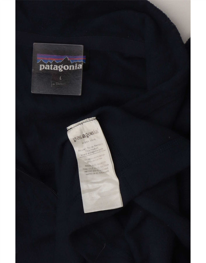 Pulover pentru bărbați Patagonia, cu fermoar și gât, poliester mare, albastru