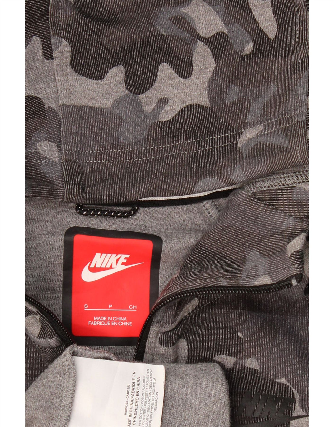 Pulover Nike pentru femei cu fermoar, UK 10, bumbac gri mic