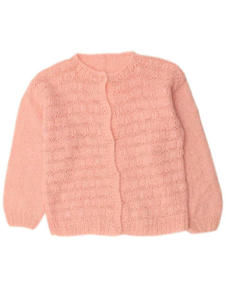 Pulover cardigan pentru femei VINTAGE UK 18 XL roz acrilic
