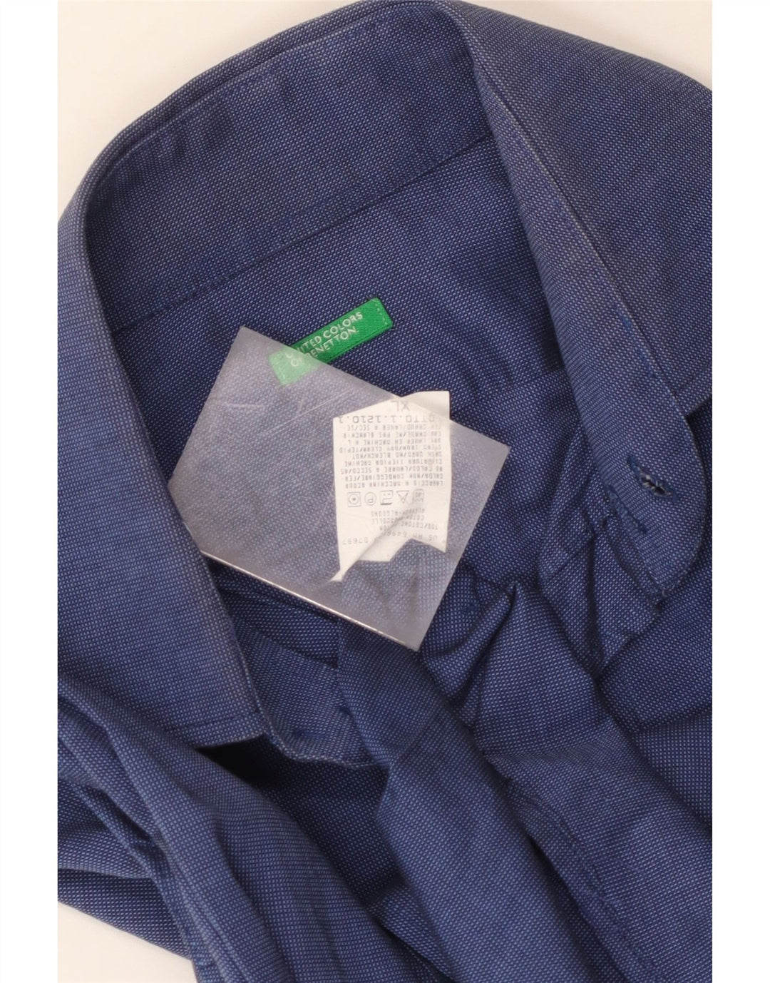 Cămașă Benetton pentru bărbați XL Bumbac bleumarin