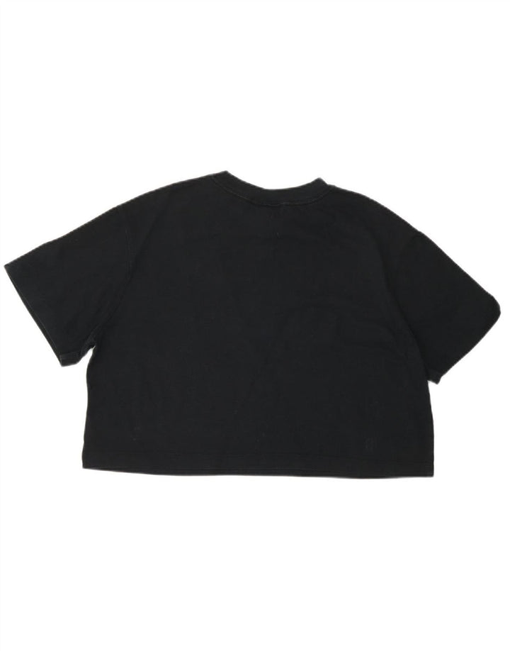 NIKE Womens Crop T-Shirt Top UK 10 Small Black