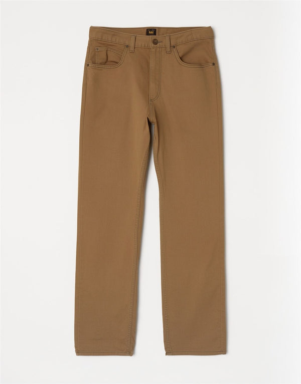 Pantaloni casual drepti pentru bărbați Lee Brooklyn W32 L32 bumbac maro