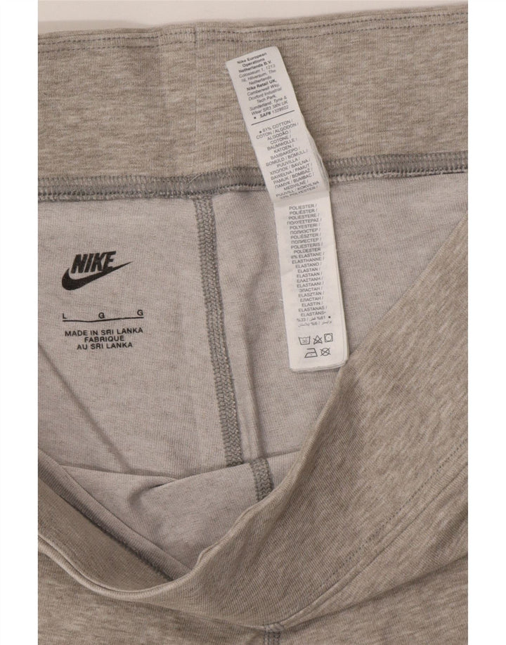 Leggings crop grafic Nike pentru femei UK 14 mare, gri bumbac cu pete