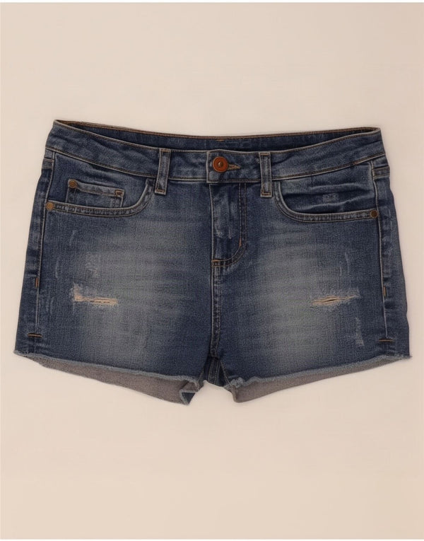 Pantaloni scurți din denim învechit pentru femei Zara EU 36 Small W26 Bumbac albastru