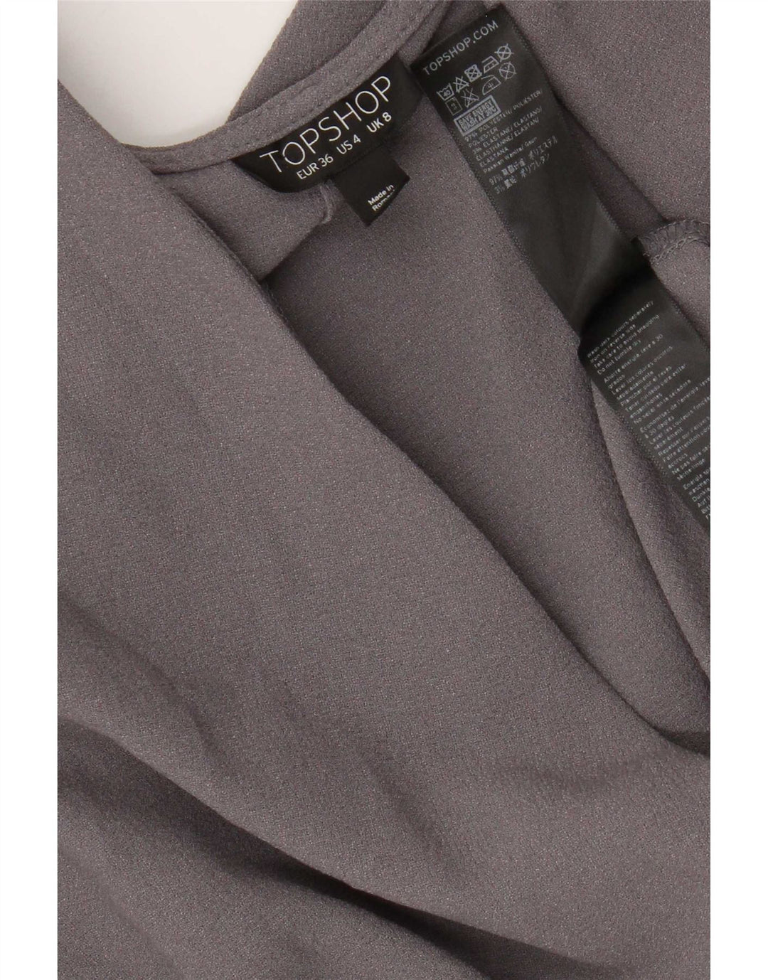 Rochie Wrap pentru femei Topshop UK 8, Gri, Poliester