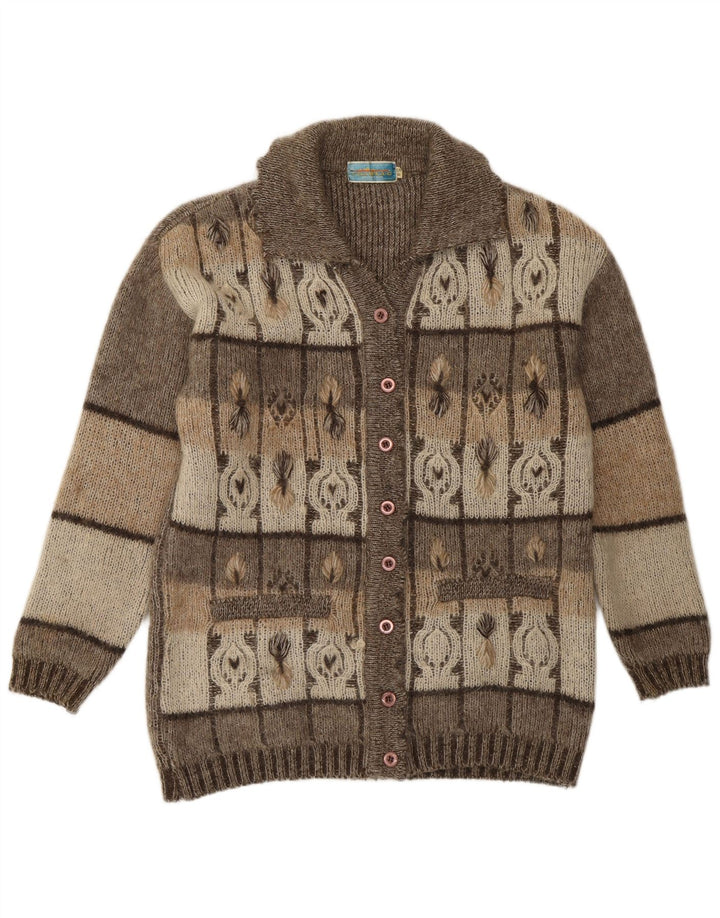 Pulover Cardigan Vintage pentru Damă IT 54 3XL Gri Geometric