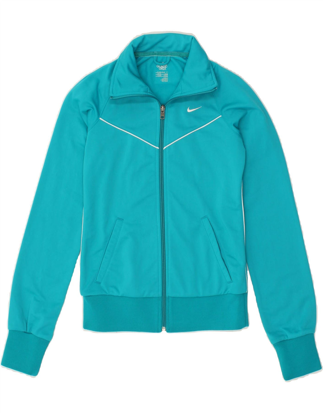 NIKE Womens Tracksuit Top Jacket UK 4/6 XS Blue Polyester Vintage Nike and Second-Hand Nike from Messina Hembry 