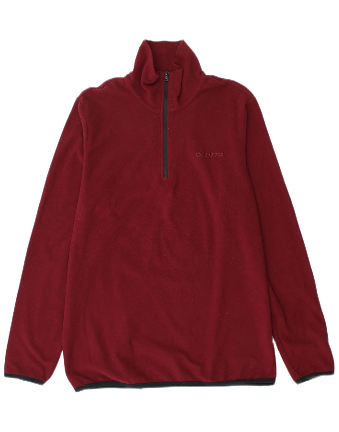 Pulover din lână pentru bărbați Lotto, cu fermoar și gât, poliester burgundă mediu