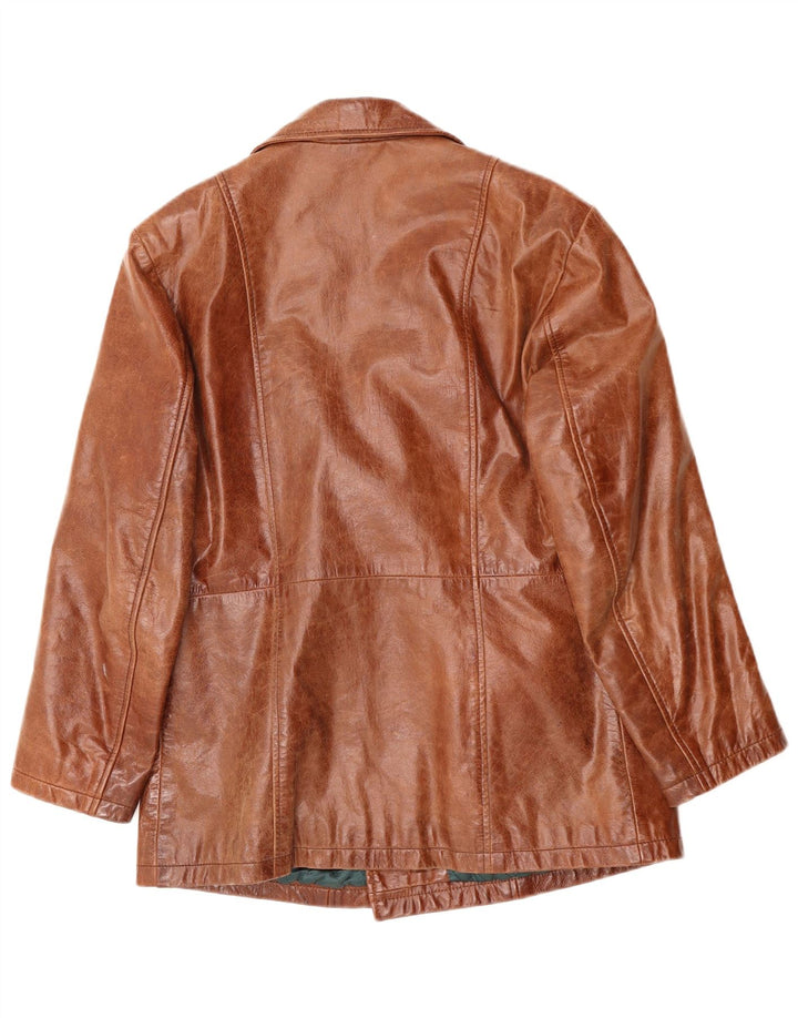 Palton din piele pentru bărbați VINTAGE UK 38 Piele maro medie