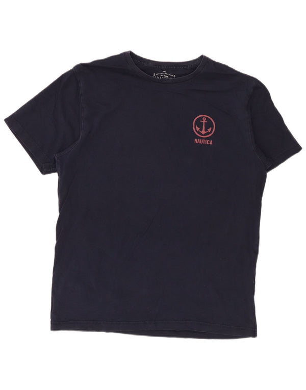 Tricou grafic pentru bărbați Nautica Top mare din bumbac bleumarin