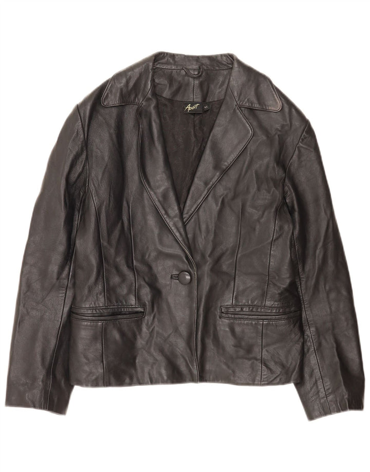 Apart Jachetă din piele cu 1 nasture pentru femei IT 44 Medium Black