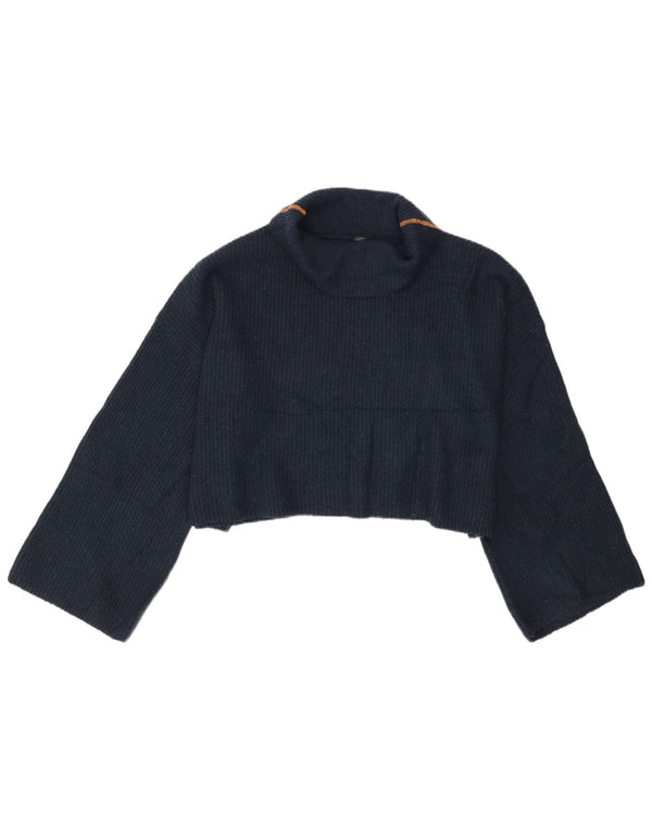 Topshop Pulover supradimensionat pentru femei cu gât rulat UK 12 Medium Bleumarin