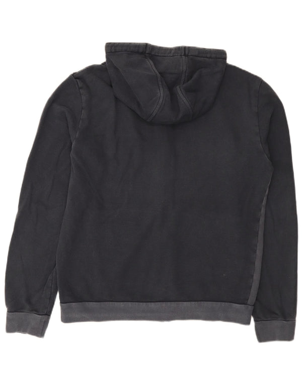 Emporio Armani Mens Zip Hoodie Sweater Large Black Colourblock Cotton