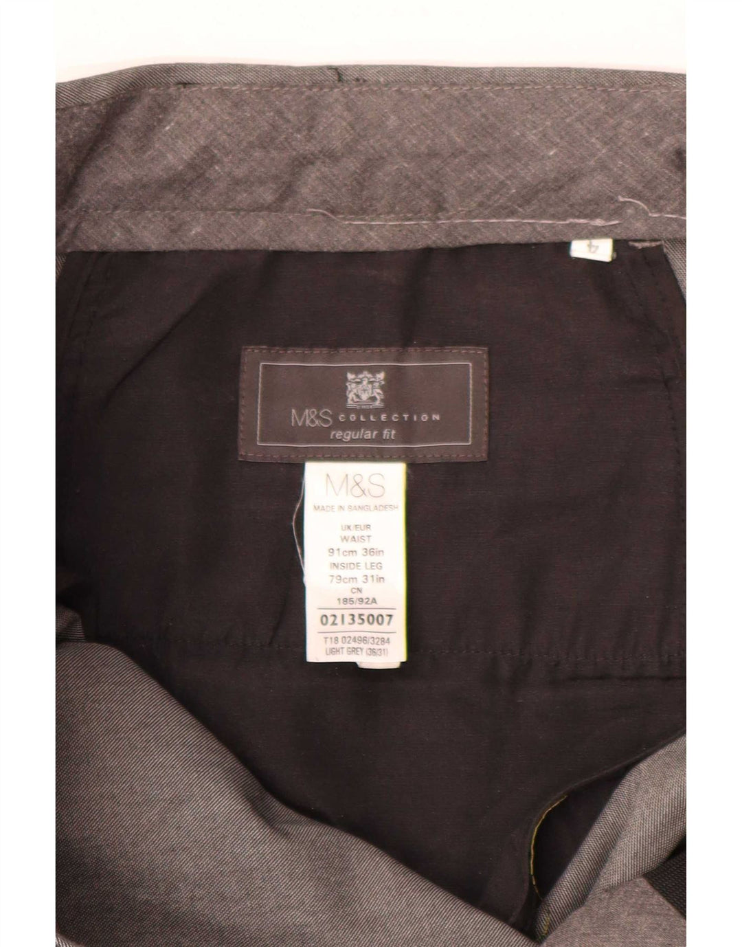 Marks & Spencer Mens Pegged Suit Trousers W36 L31 Grey Polyester