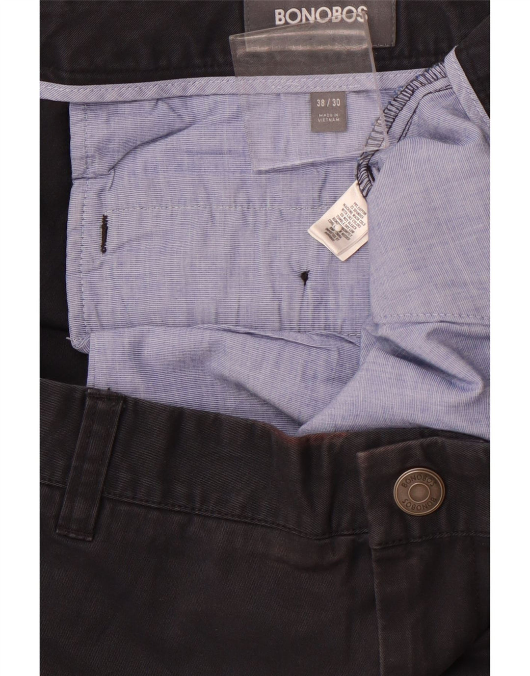 BONOBOS Pantaloni chino drepți pentru bărbați L38 L30 Bumbac bleumarin