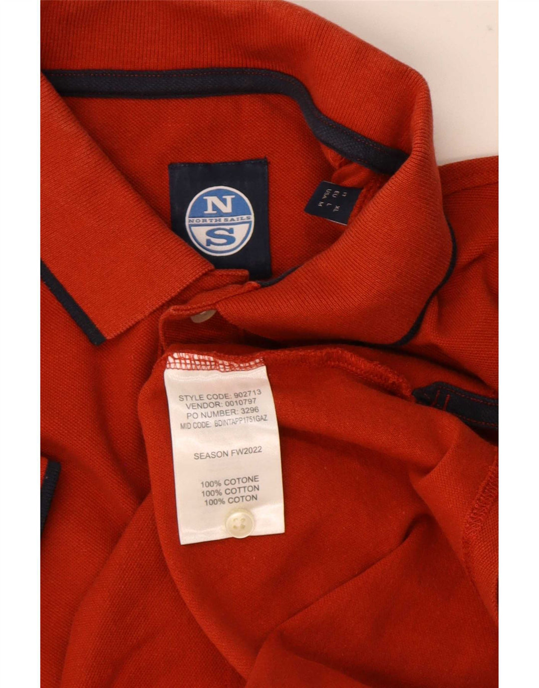 Tricou polo North Sails pentru bărbați, bumbac portocaliu mediu