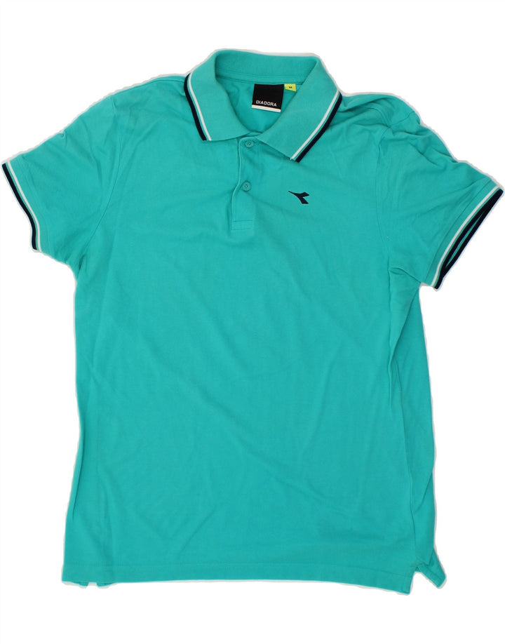 DIADORA Mens Polo Shirt Medium Turquoise Cotton Vintage Diadora and Second-Hand Diadora from Messina Hembry 