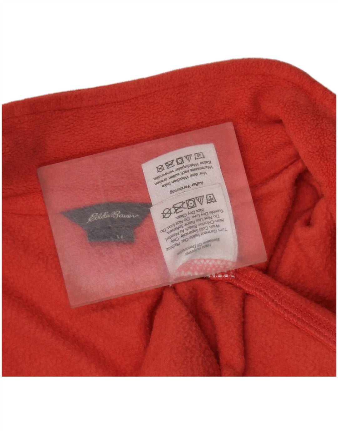 EDDIE BAUER Pulover pentru femeie cu fermoar și gât din lână UK 12 Poliester portocaliu mediu