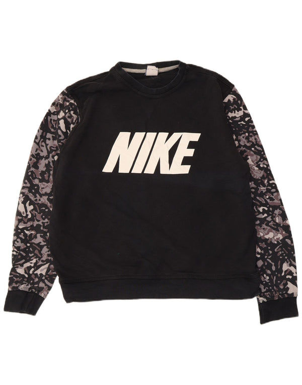 Pulover Nike pentru damă cu grafică, UK 18 XL, bumbac camuflaj negru